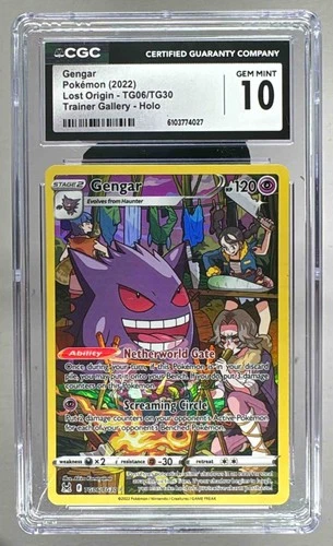 4027 Gengar 2022 Pokemon Sword & Shield Lost Origin #TG06 Trainer Gallery CGC 10