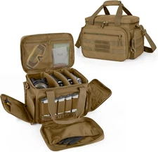 Tactical Gun Range Bag for 4 Handguns, Pistol Shooting Range Bag with 6X Magazin
