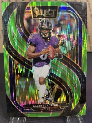 2024 Select Lamar Jackson /499 Neon Green Shock Premier Level Baltimore Ravens