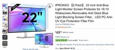 IPROKKO 2 Pack 22 inch Anti-Blue Light Monitor Screen
