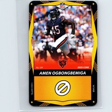 2025 Uno Elite NFL Core - Amen Ogbongbemiga #139 - Yellow - Chicago Bears