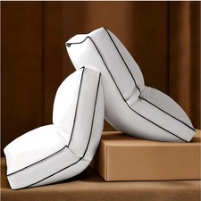 Goose Feather Down Pillows Queen Size Set of 2, Down Surrounded Hotel Collect...