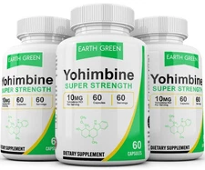 Yohimbine HCl 10mg GINKGO Extract 120mg 180 Capsules Extra Strength Max Potency