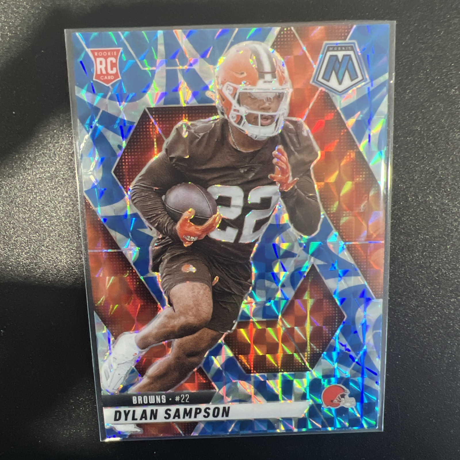 2025 Panini Mosaic - Dylan Sampson #355 Reactive Blue Mosaic Prizm Browns