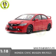 1/18 MOTORHELIX Honda CIVIC Type R FD2 MUGEN RR Milano Red Diecast Model Car
