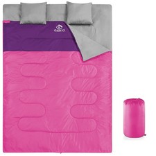 Double Sleeping Bag for Adults with 2 Pillows - Queen Size XL Waterproof Sleepin