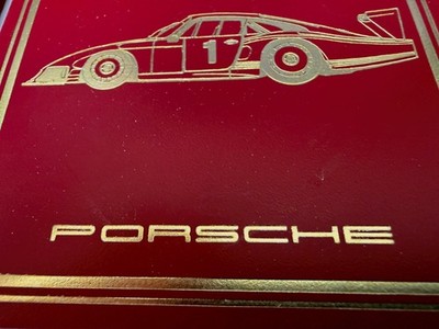 Porsche Getränke Untersetzer Leder rot/gold 6er Set Bierdeckel Rarität Sammler