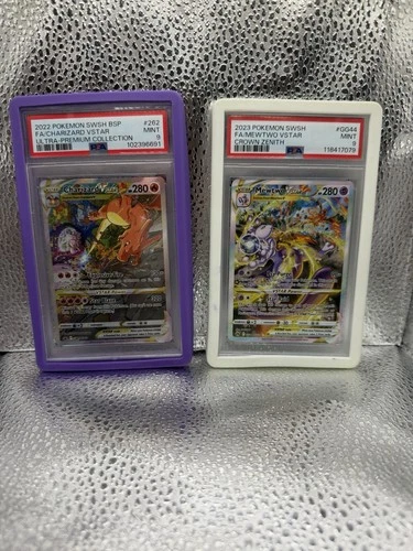 2023 Mewtwo VSTAR GG44 & 2022 Charizard VSTAR SWSH262 Set - PSA 9
