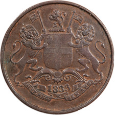 1833 INDIA BOMBAY PRESIDENCY 1/4 QUARTER ANNA COIN