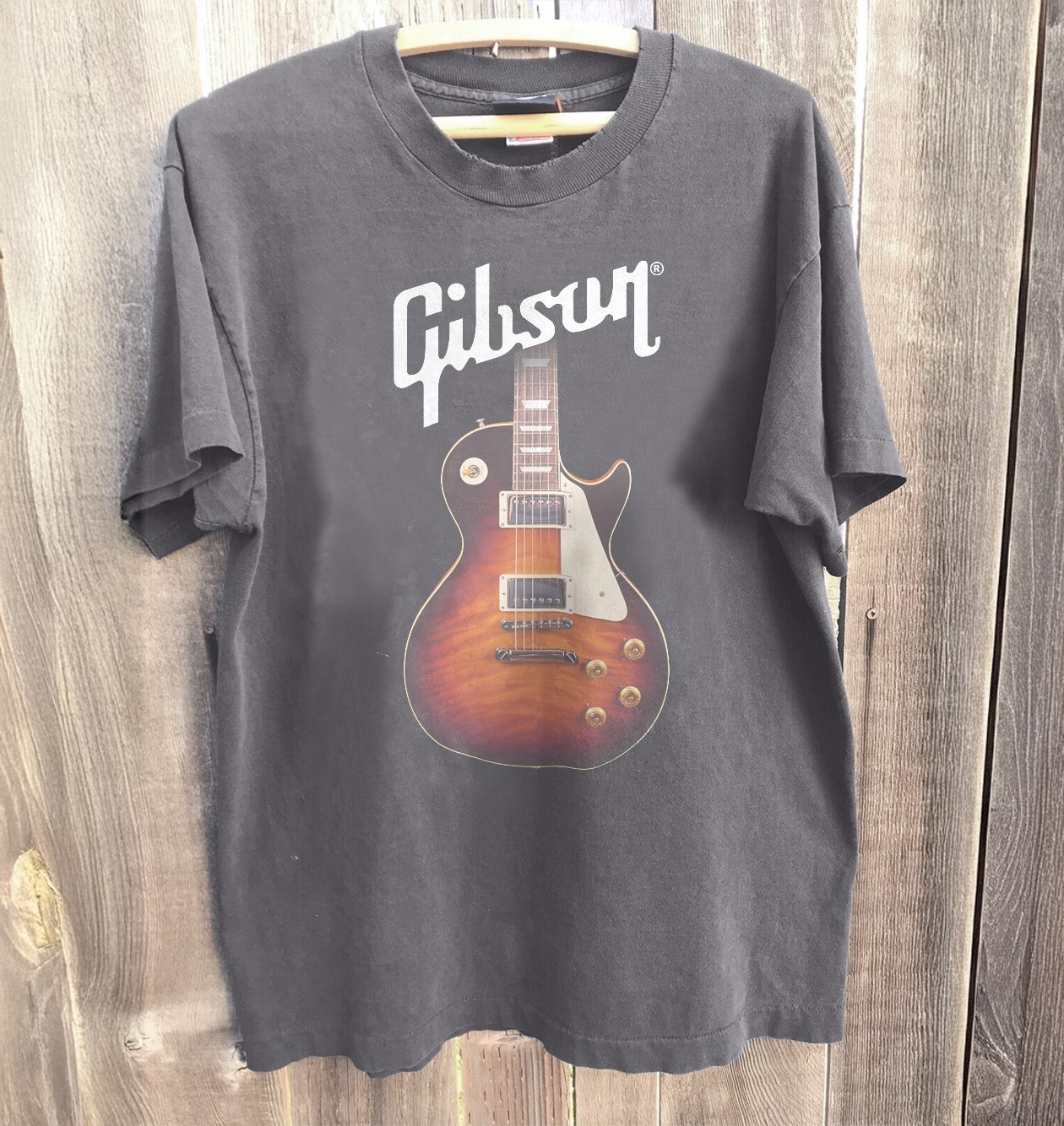 Gibson Les Paul Guitar Tee Charcoal Unisex Sizes S-5XL