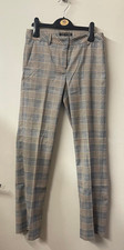 Next Women's plaid pattern, Stright Leg Ankle Trousers, Grey/Mixed, Size 6,