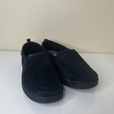 Dearfoams Slippers Mens US11-12 Cozy Comfort Moccasins Blue Faux Leather Slip On