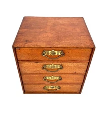 Antique Wooden Aesthetic Movement Tabletop Filing Cabinet Chest of Drawers c1900