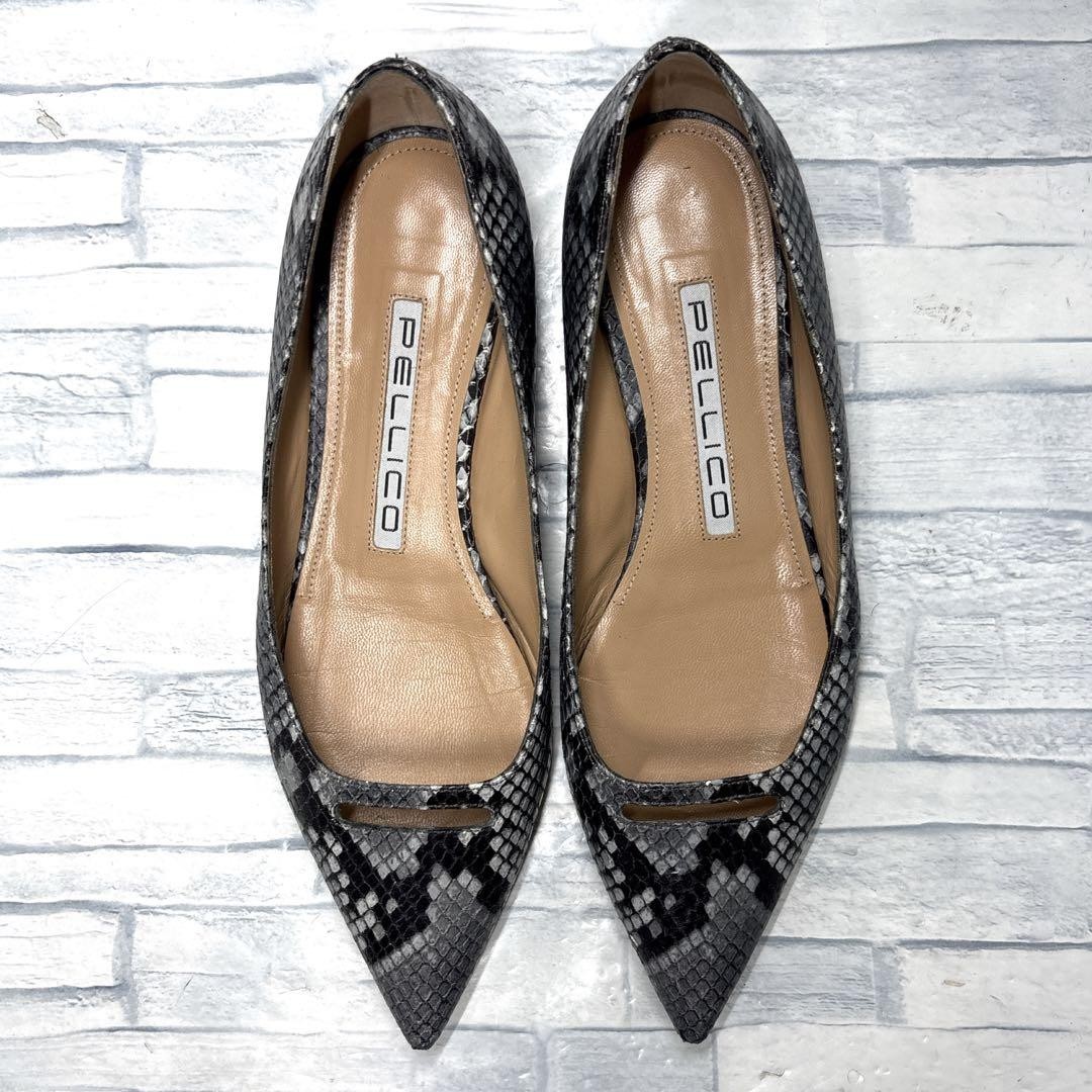 PELLICO Anelli Python flat shoes gray 23cm - image 3