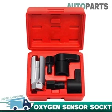 5pcs O2 Oxygen Sensor Socket Wrench Removal Tool 3/8" 1/2" Drive x 7/8" 22mm Set
