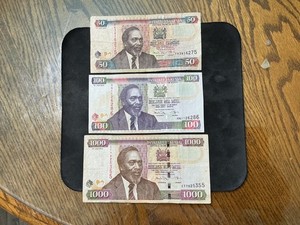 Kenya 2010 50/100/1000 Shilingi 3 Banknote Lot.  N4207
