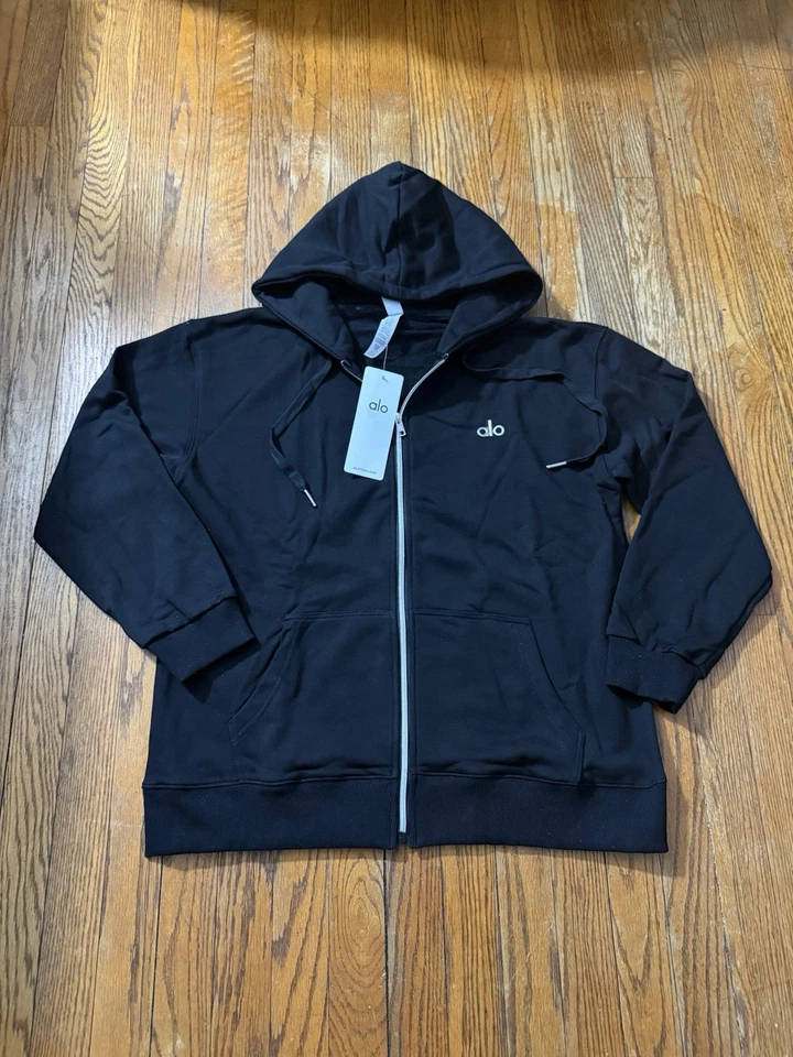 Conjunto de sudadera y sudadera con capucha con cremallera negra Alo para hombre talla grande Foto 2 de 4