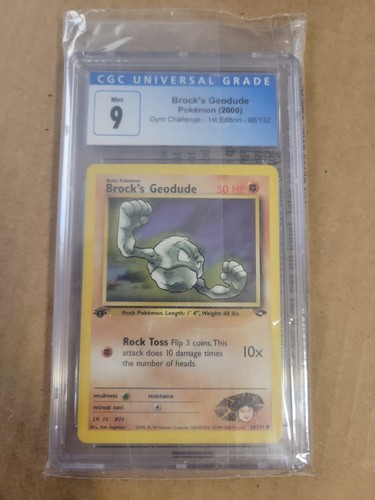 Brock's Geodude (1st Edition) graded CGC 9 for sale on eBay