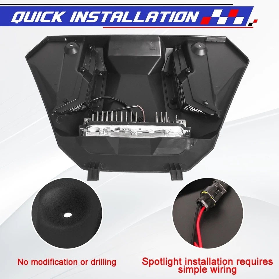 Black Hood Scoop with Light Compatible with Polaris RZR PRO XP/PRO R/PRO S 2025 Foto 4 de 4