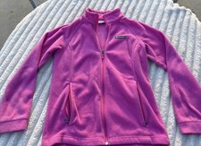 Columbia Girl s large 14-16 Pink Fleece Full Zip Up Jacket Fall Winter nice