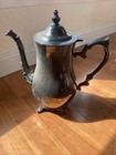 VTG 1940s I S Co Silver Plated Coffee Tea Pitcher With Hinged Lid & Handle 10” — photo 1