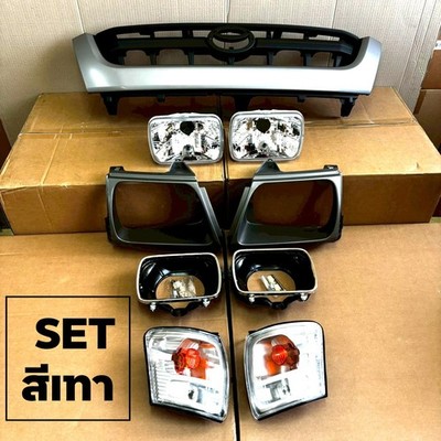 Grille Bucket Head Light Corner Gray Set For Toyota Hilux MK4 D4D 4WD 2001-2004
