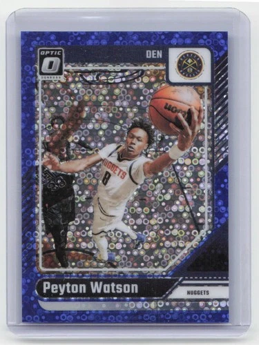 2024-25 Donruss Optic #216 Peyton Watson Fast Break Blue #/49