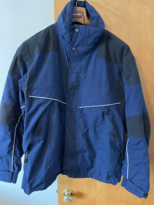 Helly Hansen Mens Ski Jacket-Navy Black-Large-Pockets-Helly Tech