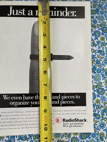 Vintage 1996 Radio Shack Print Ad Zip Tie Just A Reminder - Picture 7 of 7