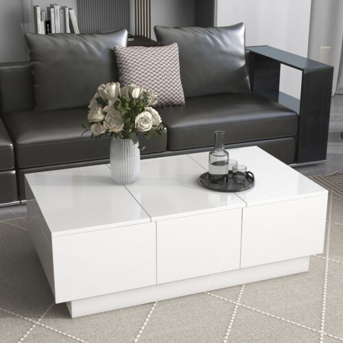Multifunctional Coffee Table with Hidden Storage, Extendable Cocktail Table - Picture 5 of 12