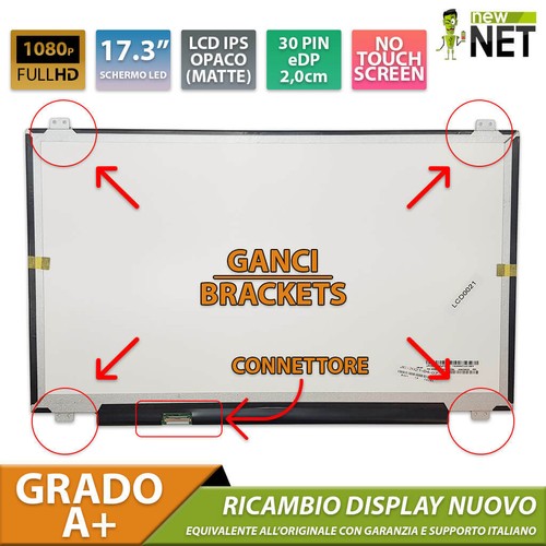 Schermo 17.3 compatibile con HP 851051-006 851051-007 [30pin