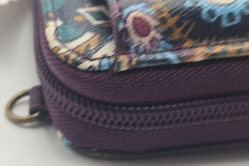SAK ROOTS Purple Floral Wallet Clutch Crossbody Bag Purse Wristlet Credit Cards - Picture 8 of 21