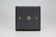 Varilight Vogue Matt Black Range - Black Inserts & Polished Brass Switches