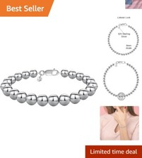 925 Sterling Silver Handmade Bead Ball Strand Chain Bracelet For Women - Made...