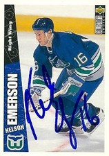 Nelson Emerson autographed Hockey Card Hartford Whalers 1996 Upper Deck CC #116