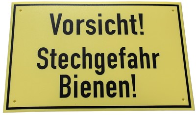 Warnschild Vorischt Stechgefahr Bienen 30 x 20 cm, Dr. Liebig, Standort Aumeier