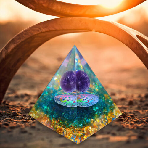 Heilkristalle, Amethyst-Energiestein, Pyramidenskulptur, Kunstharz (5 cm) - Bild 2 von 8