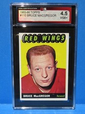 1965-66 Topps Hockey Card #110, BRUCE MacGREGOR, Detroit Red Wings KSA 4.5 Grade