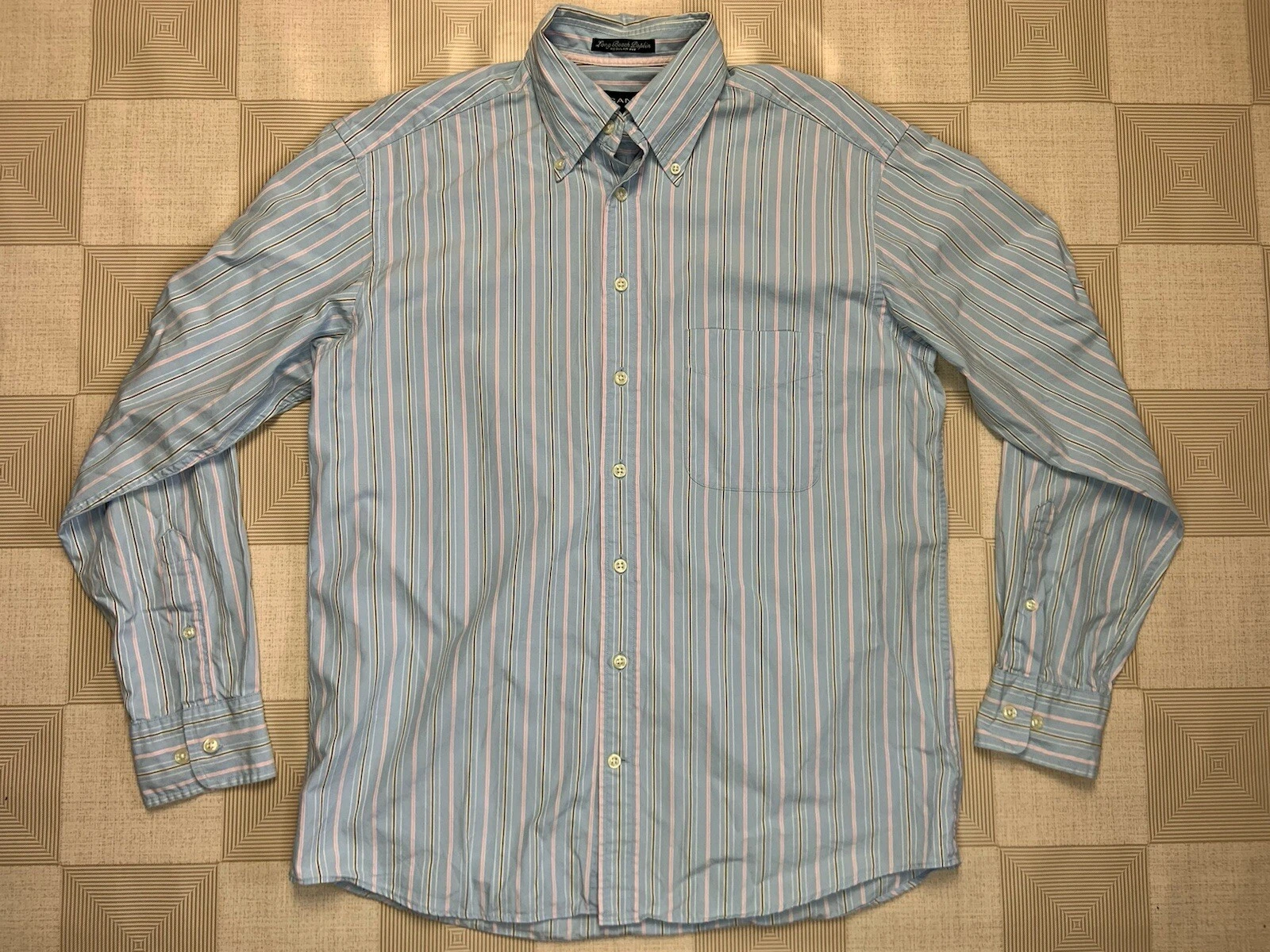 Gant Men Blue Pink Button Up Shirt Size Medium Large Long Sleeves