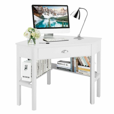 Corner Computer Desk Laptop Pc Writing Table Wood Space Saver