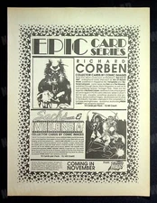 Richard Corben  Sachs and Violens CCG Cards Comic Images Trade Print Magazine Ad