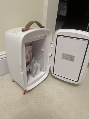 Makeup Fridge w/Light Up Mirror By Splendora, White/Rose Gold Accents