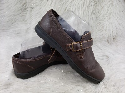 AZALEIA Brown Leather Casual Comfort Strap Buckle Shoes Size US 8.5