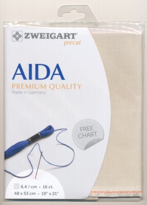 Zweigart Precut Aida 16ct, color 3251.770 size 48 x 53 cm