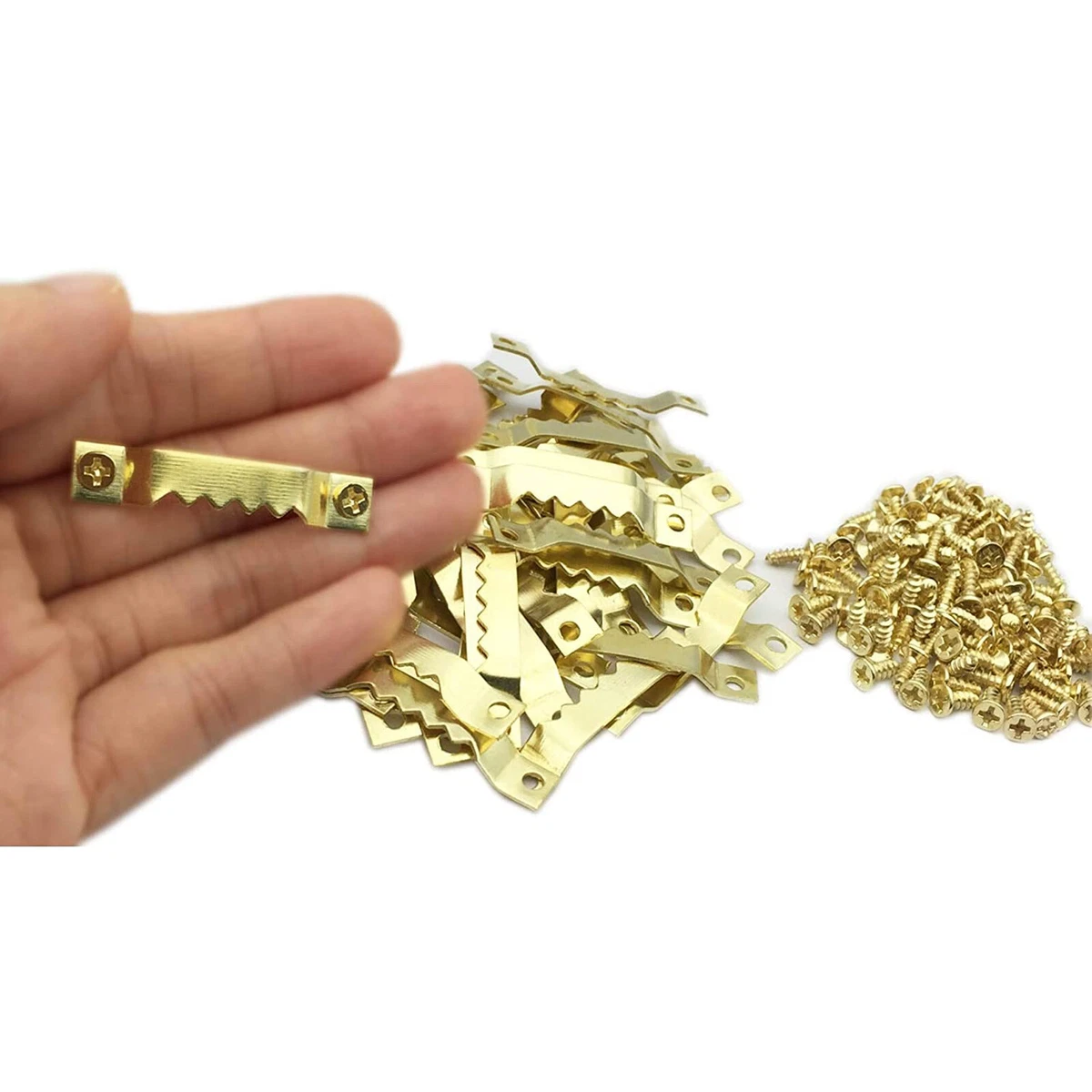 20/40/100 x Sawtooth Picture Frame Hangers Oil Hanging Wall Hooks + Screws Black