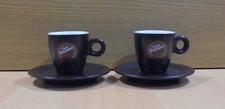 CAFFE' VERGNANO SET DUE TAZZINE ESPRESSO IN CERAMICA CON PIATTINI