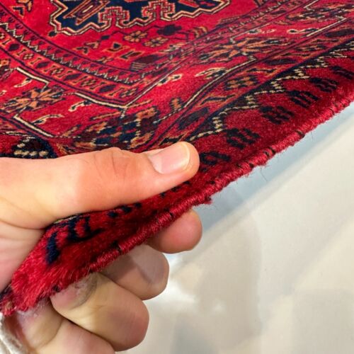 Handmade (3' x 10') Red Afghan Khal Mohammadi Wool Runner Rug for Hallway - Picture 10 of 10