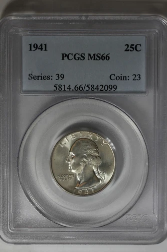 1941 .25  PCGS MS66     Washington Quarter, Silver 25 Cents