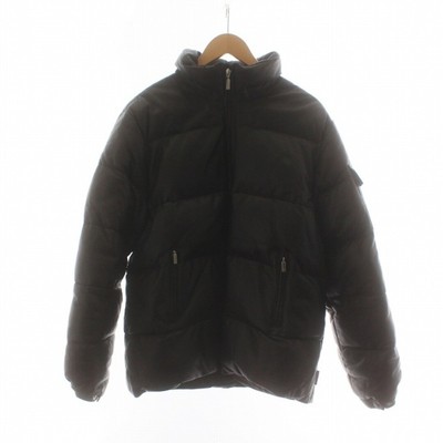 Moncler BAZILLE DOWN JACKET LEATHER ZIP UP LONG SLEEVE 1 S BROWN 