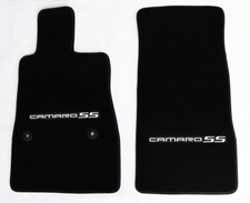 New Black Floor Mats 2016-2024 Camaro Embroidered Logo And Ss In Silver Set Of 2